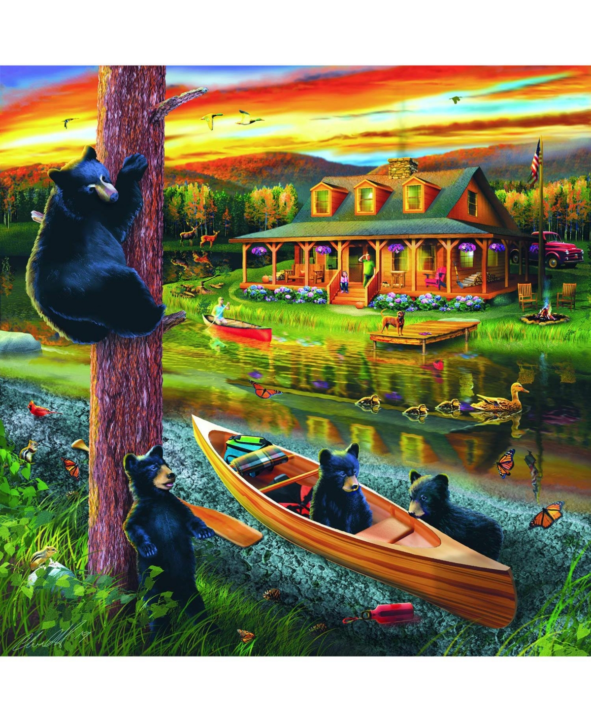 SunsOut 25 Bear Family Adventure 500 piece Jigsaw Puzzle for Adults
