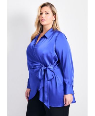 Women's Goldi Satin Wrap Blouse