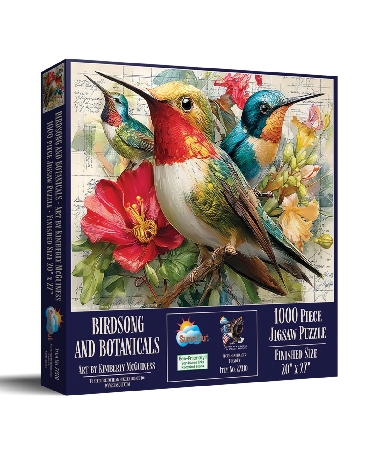 SunsOut Birdsong and Botanicals 1000 piece Jigsaw Puzzle for Adults