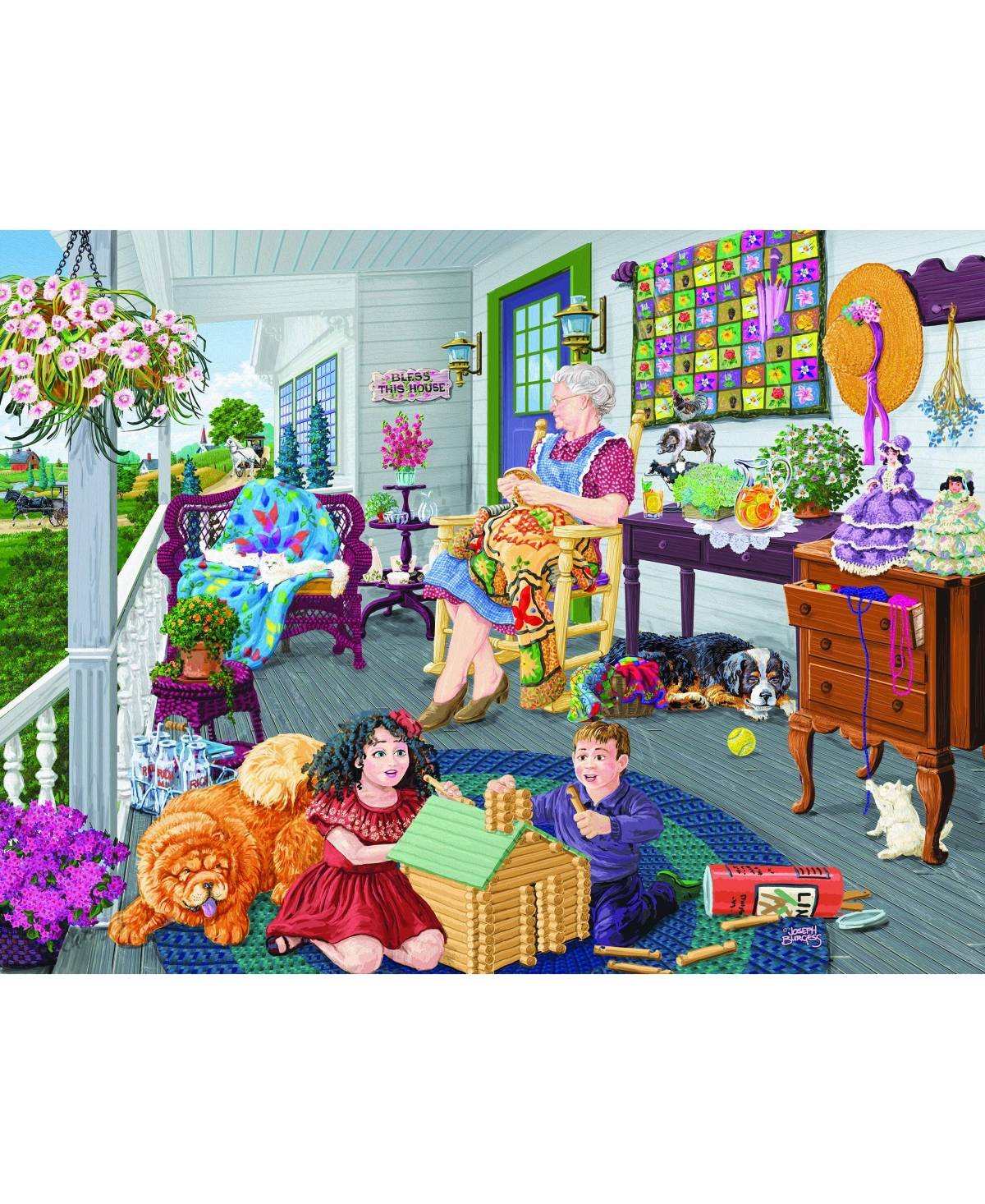 SunsOut Visiting Grandma 300 piece Jigsaw Puzzle for Adults Mothers Day