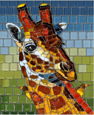 Stained Glass Giraffe 1000 piece Jigsaw Puzzle for Adults