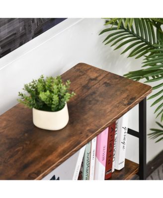 Industrial Ladder Bookshelf with 3 Shelves, 39.25"W x 12.5"D x 36.25"H,