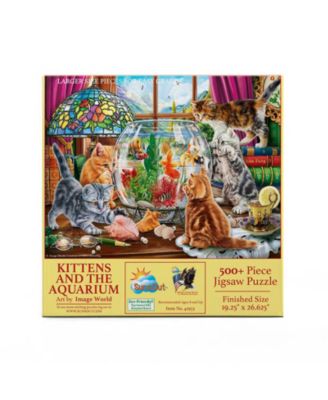Kittens and the Aquarium 500 piece Jigsaw Puzzle for Adults Large Pieces