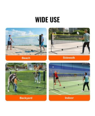 Adjustable Badminton and Volleyball Net, ft Foldable Pickleball Net with Poles, Stand and Carry Bag for Backyard Indoor Outdoor