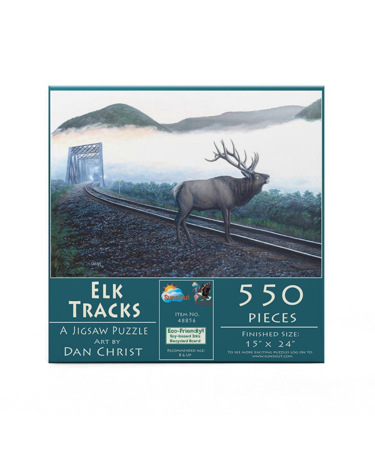 SunsOut Elk Tracks 550 piece Jigsaw Puzzle for Adults