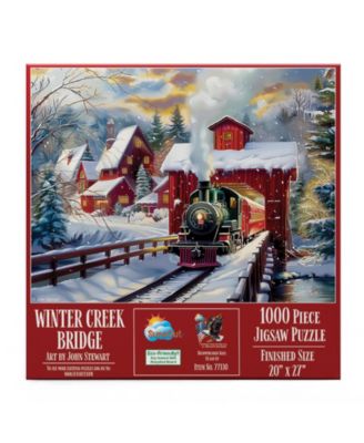 Winter Creek Bridge 1000 piece Jigsaw Puzzle for Adults Christmas