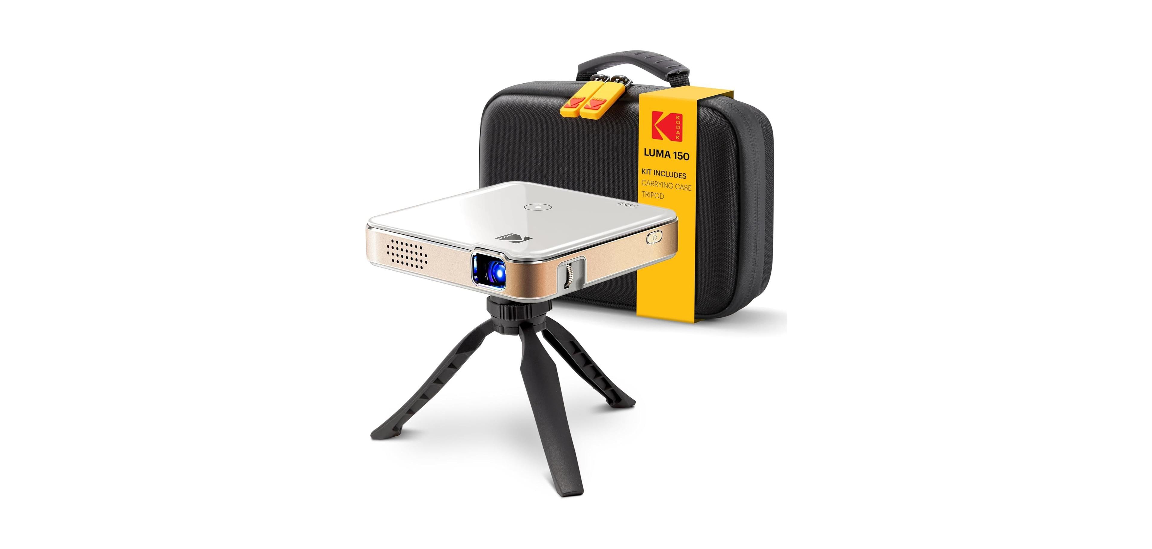 Kodak Luma 150 Pico Projector, Rechargeable Ultra Mini Projector with Travel Case & Tripod (White)