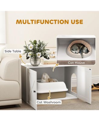 Cat Litter Box Enclosure, Hidden Litter Box Furniture,