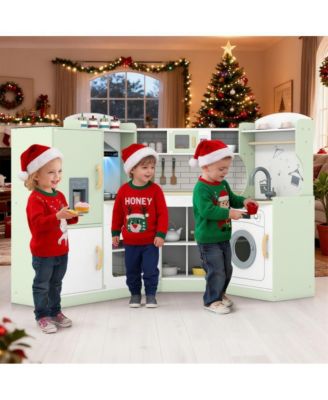 Corner Kids Play Kitchen with Washer and Ice Maker