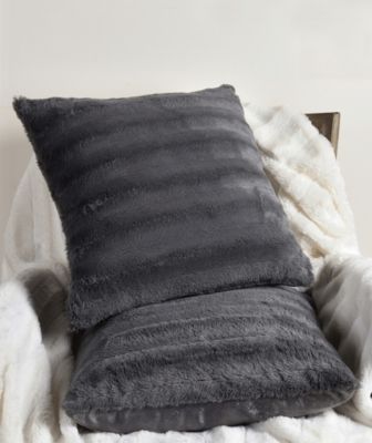 Plush Reversible Faux Fur 2-Pack Decorative Pillow, 26" x 26"