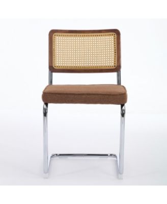 Mid Century Modern Cane Back Dining Chairs - Set of 2, Coffee