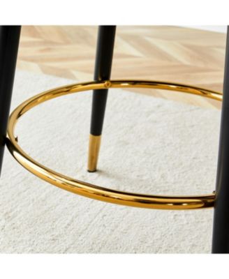 Modern Brown/Gray PU Bar Chairs - Set of 2