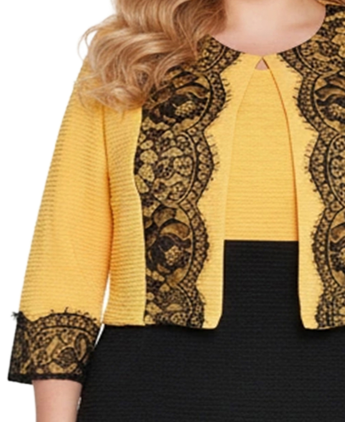 Ny Collection Plus Size Long Sleeve Ponte Cropped Jacket