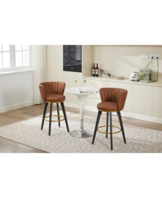 Swivel Counter Height Bar Stools Set of 2 Brown