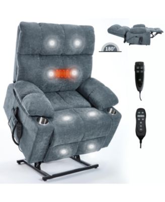 Grey Power Lift Recliner Massage/Heat