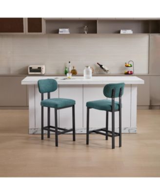 Upholstered Counter Height Bar Stools - Set of 2