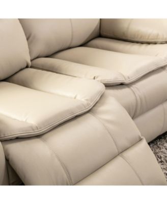 Breathable Leather Manual Reclining recliner chair for living room, Cream