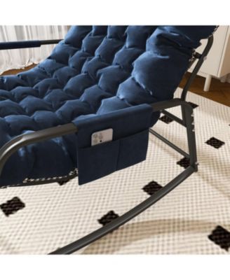 Rocking Chair with Cushions, Storage & Armrests.