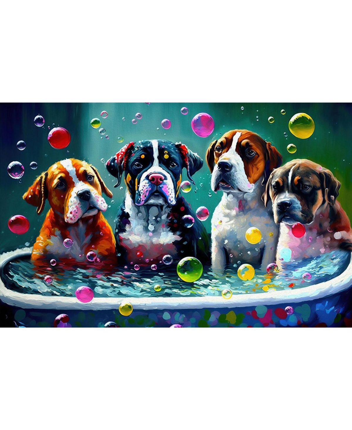 SunsOut Dogs and Bubbles 1000-piece Jigsaw Puzzle for Adults