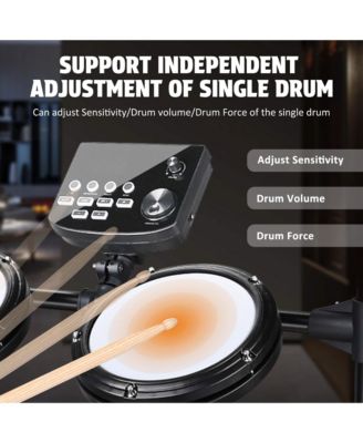 Electric Drum Set Adult Digital Silent Drum Kit 8" w/ Throne Beginner for Apartment