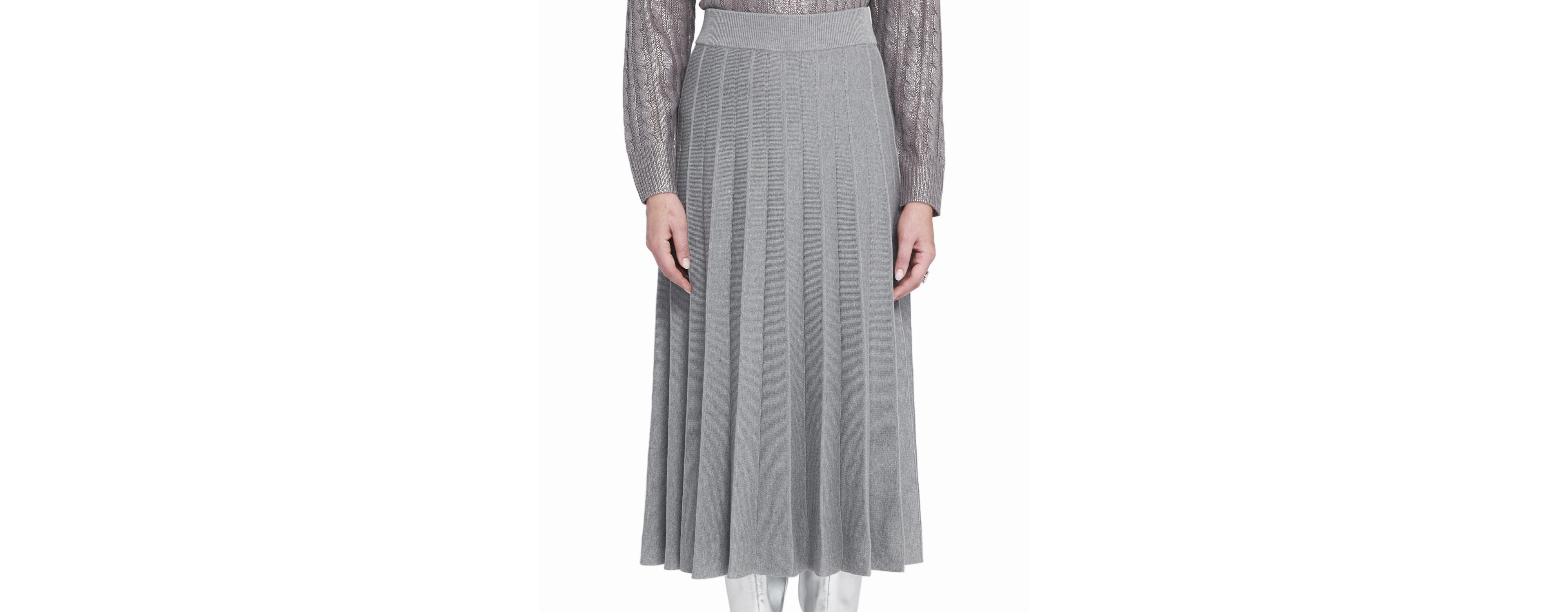 Elle Collection Women's Pleated Sweater Skirt