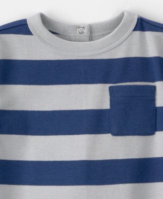 Baby Boys' Striped Short-Sleeve Romper