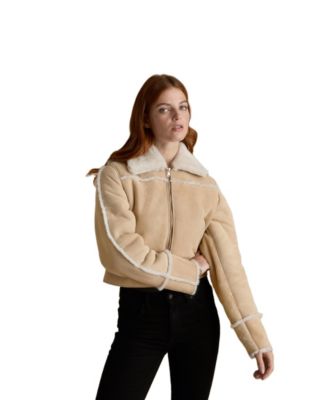 Women's Cropped Suede Shearling Jacket
