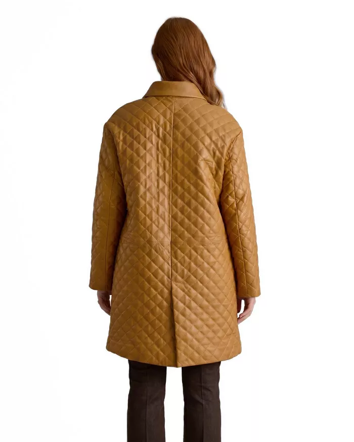 Women's Quilted Leather Coat, Created For Macy's - thumbnail 2