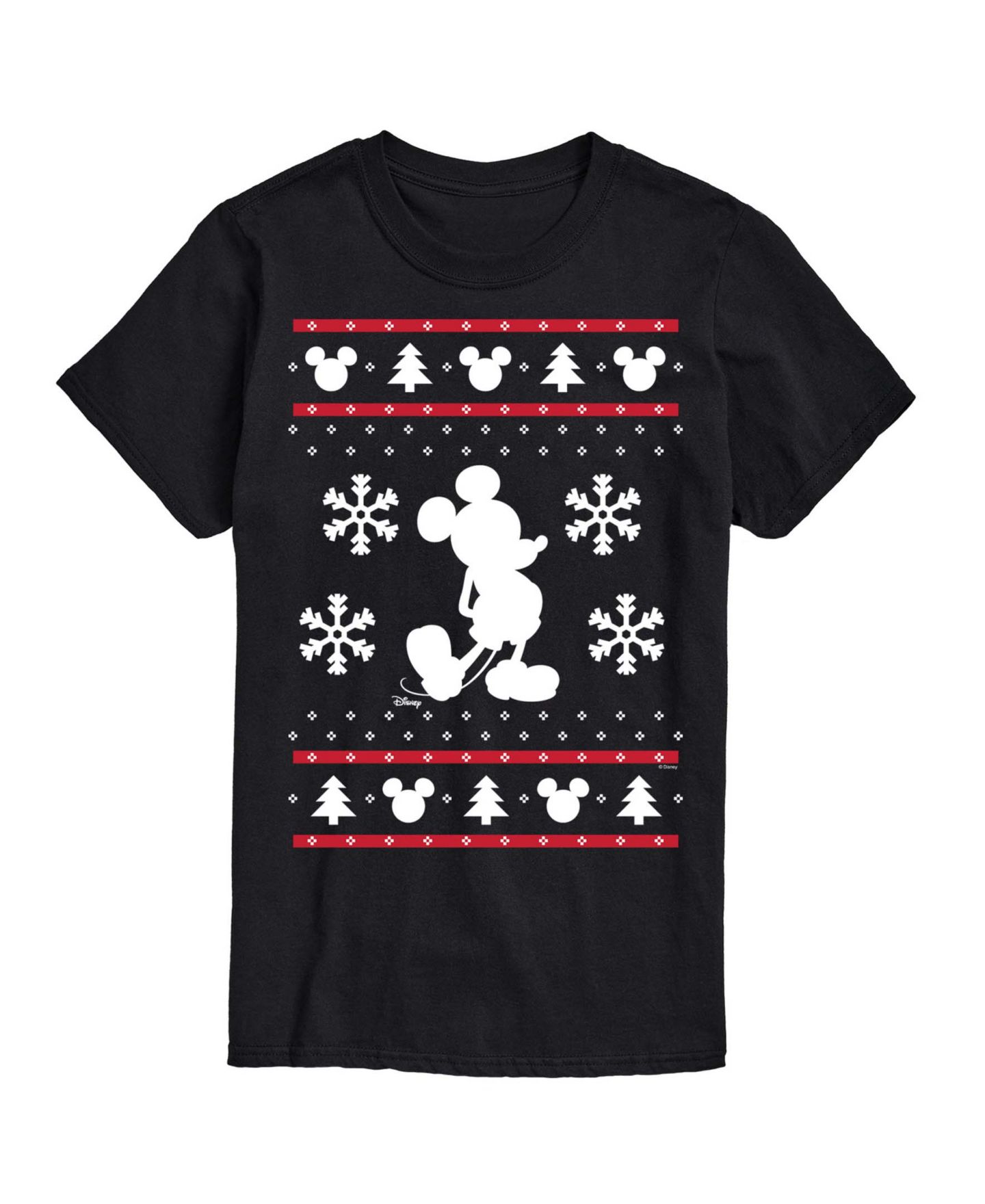 Мужская футболка AIRWAVES Disney Christmas Mickey Graphic Crewneck, цвет: Чёрный — фото 1