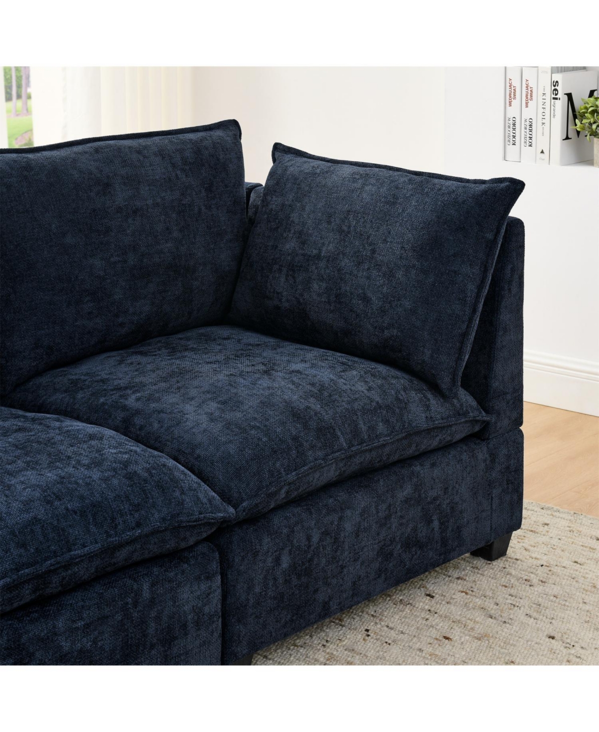 Streamdale Furniture Comfy Cloud Couch Sectional 4 Seat Sofa w/ 2 Ottomans