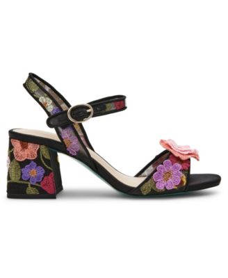 Women's Blare Floral Applique Block Heel Sandals