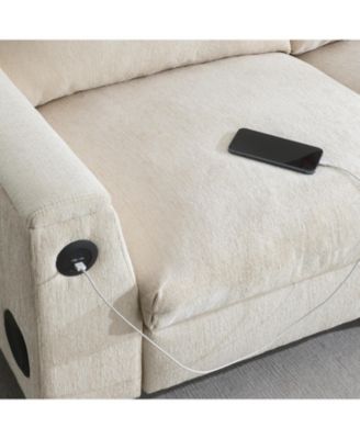 Streamdale Chenille Sectional Sofa with Drop Down Table & Bluetooth (96" L x 35" W)