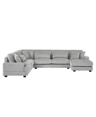 Streamdale 129" U-Shaped Sectional Sofa in Corduroy with Chaise