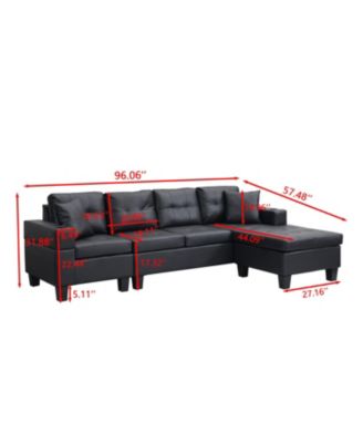 + L-Shape Sectional Sofa + Faux Leather (or specify actual material if known) + Chaise Lounge with Cup Holder + Sofa