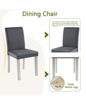 5-Piece Silver Grey Dining Set with Upholstered Chairs