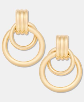 Gold-Tone Doorknocker Drop Earrings