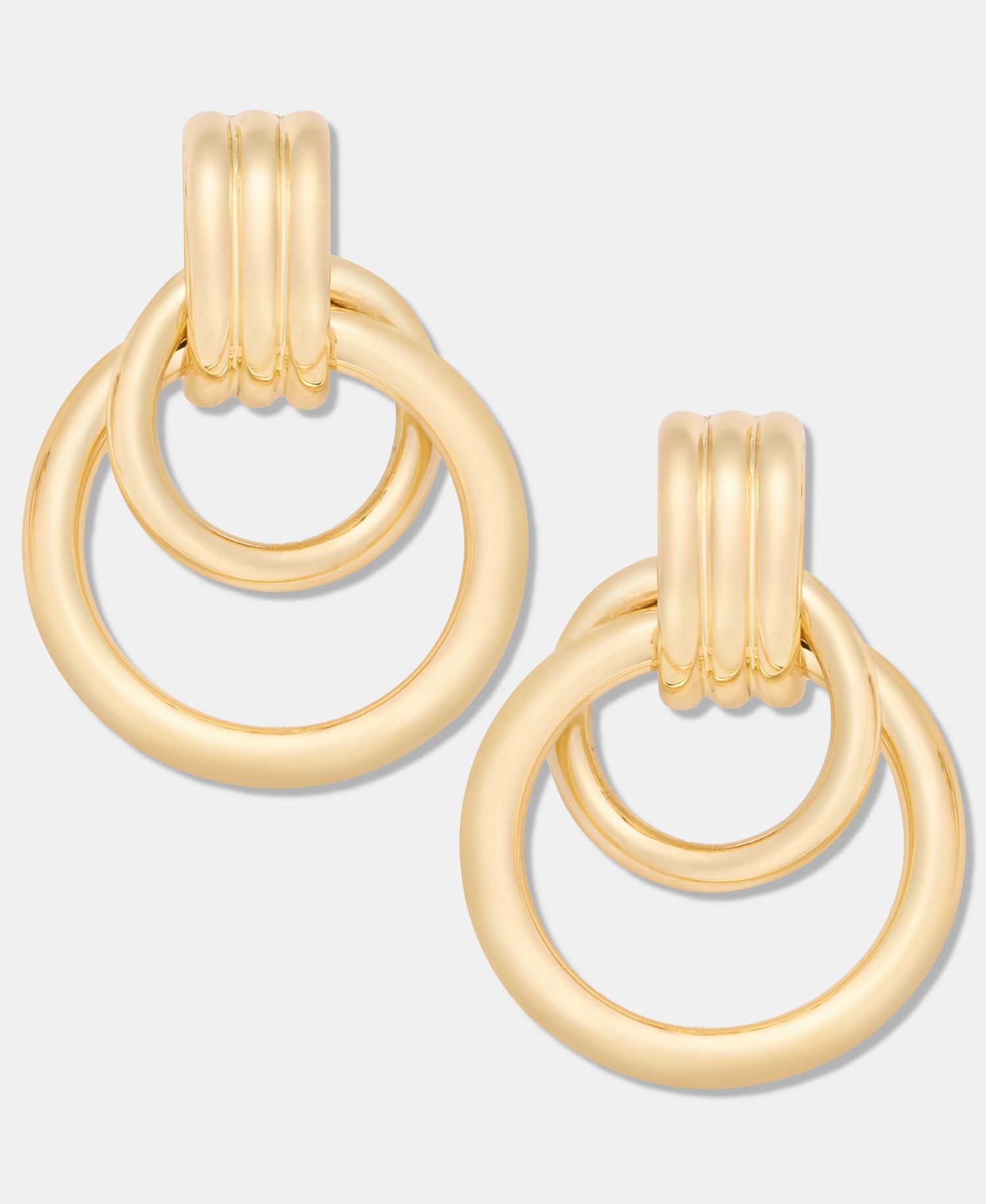 Gold-Tone Doorknocker Drop Earrings
