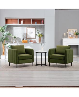 Velvet Accent Chair with Metal Legs