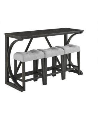 Industrial Bar Table Set with Power Outlet