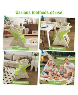 Adjustable High Chair, Toddler Tower, 5-Point Harness, Large Tray