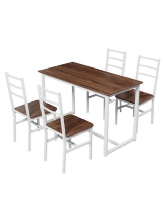 5-Piece Dining Table Set for 4, Space-Saving Design