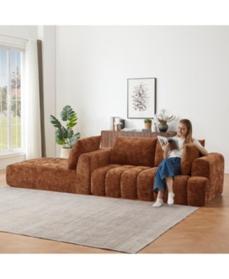 Chenille L-Shape Sectional Sofa Sleeper Couch