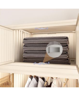 Portable Wardrobe Closet Organizer, 12 Cubes & Hanging Rod