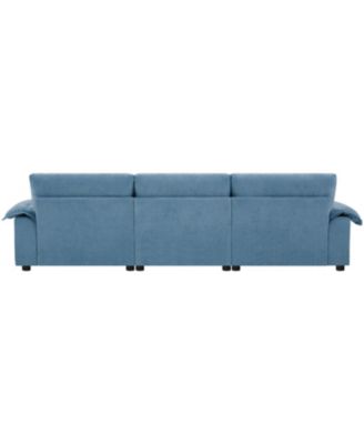 L-Shape Sectional Sofa w/ Ottoman, Charging, Cup Holder, Storage