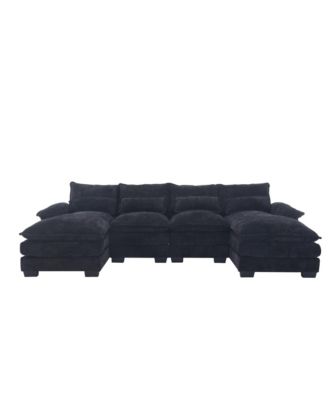 Streamdale Chenille U-Shaped Sofa (Oversized, 4-Seater)