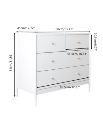 Streamdale White 4-Drawer Kids Dresser - Toddler Bedroom/Nursery Storage