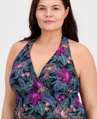 Plus Size H-Back Tankini Top