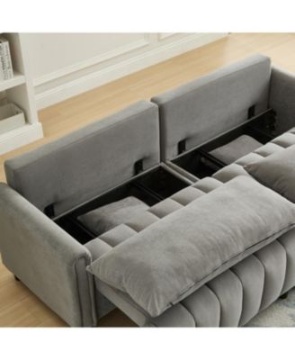 83" Futon Sofa Bed with Pillows, Convertible Sleeper