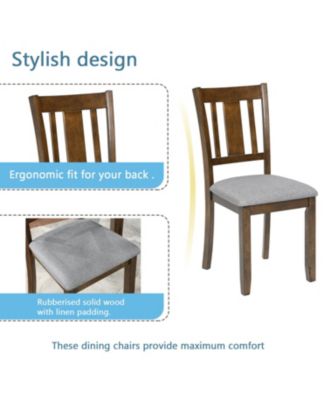 Elegant Walnut 5-Piece Dining Table Set