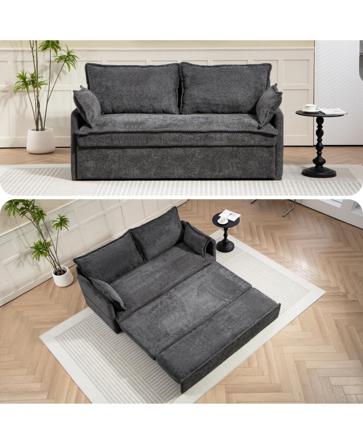 Streamdale Furniture Pull Out Sofa Bed, Corduroy Sleeper Couch w/ Storage & Usb Ports